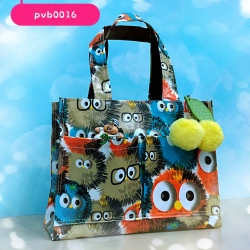 กระเป๋าผ้าเคลือบ PVC กันน้ำ ใส่เอกสาร (A5) Colorful / ลายลูกนกฮูก