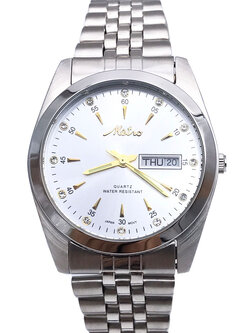 Metro นาฬิกาข้อมือผู้ชายแสตนเลสหน้าขาว รุ่น 1114M-SW