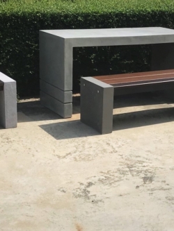 ชุดโต๊ะสนามไฟเบอร์ท็อปทูโทน ไม้ไฟเบอร์ซีเมนต์ TABLESET- TLF-TTP