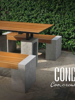 ชุดโต๊ะสนามกลางแจ้ง ไม้ไฟเบอร์ซีเมนต์ TABLESET-BLK-120