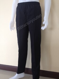 กางเกงขายาวเอวยางรอบ (สีดำ)