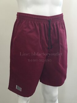 กางเกงแบงแบงสามส่วน (สีเลือดหมู)