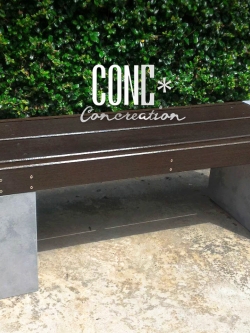 ม้านั่งสนาม บล็อคระแนงเรียบ ไม้ไฟเบอร์ซีเมนต์ สีไม้โอ๊ค BLK0201-120-O