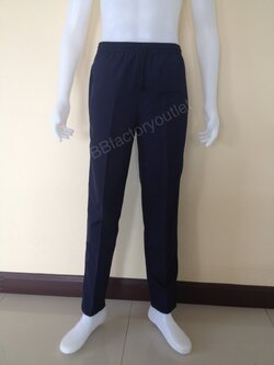 กางเกงขายาวเอวยางรอบ (สีกรมท่า)