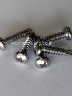 สกรูหัวกลมปลายสว่าน สเตนเลส เกรด 410