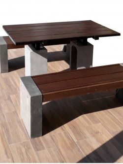 ชุดโต๊ะสนามบล็อคบาง ไม้ไฟเบอร์ซีเมนต์ TABLESET-SBK-120