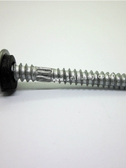 สกรูปลายสว่านหัวหกเหลี่ยม เกลียว 2 ชั้น ชุบดาโก้ (สกรูเมทัลชีท) #14-12 x 48 (100 ตัว)