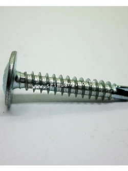 สกรูปลายสว่าน หัว WAFER ชุบขาว