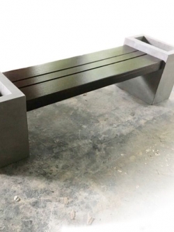 ม้านั่งยาว รุ่นบล็อกกระถางคู่ ไม้ไฟเบอร์ซีเมนต์ CDB0201-170