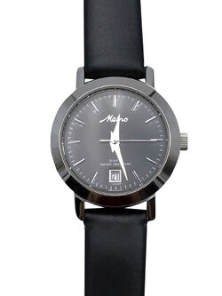 Metro นาฬิกาข้อมือผู้หญิงสายหนังดำ-หน้าปัดดำ รุ่น 20125L-BL